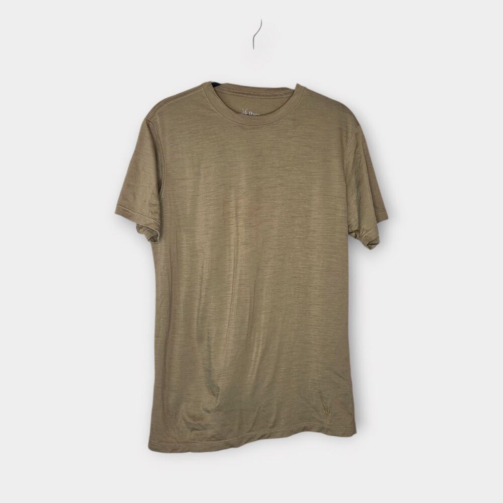 *Ibex Next to Skin Natural Wool Olive Green Short Sleeve Shirt Men's Small